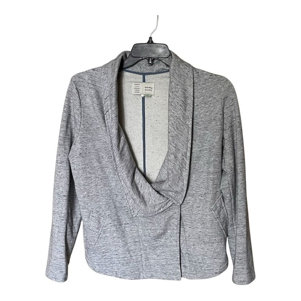 Anthropologie Saturday Sunday Lake Ridge French Terry Gray Jacket Size Large
